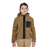 Felpa bambina in pile ricciolo con zip frontale Equestro