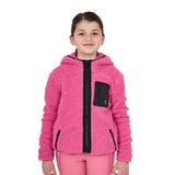 Felpa bambina in pile ricciolo con zip frontale Equestro