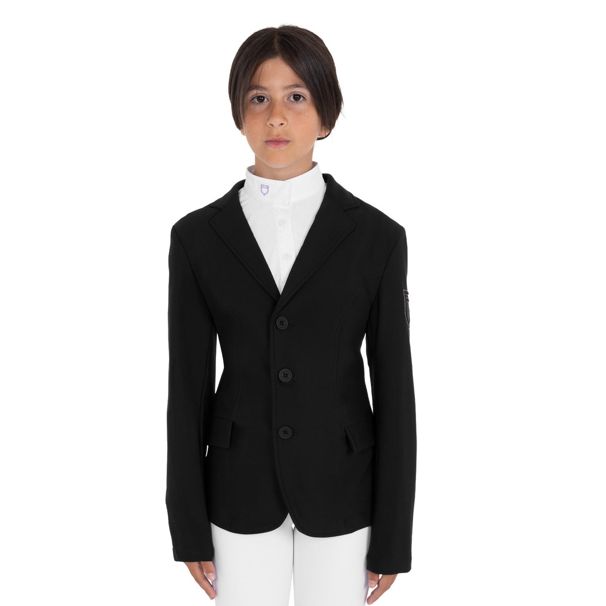 Giacca bambini da concorso slim fit tre bottoni Equestro