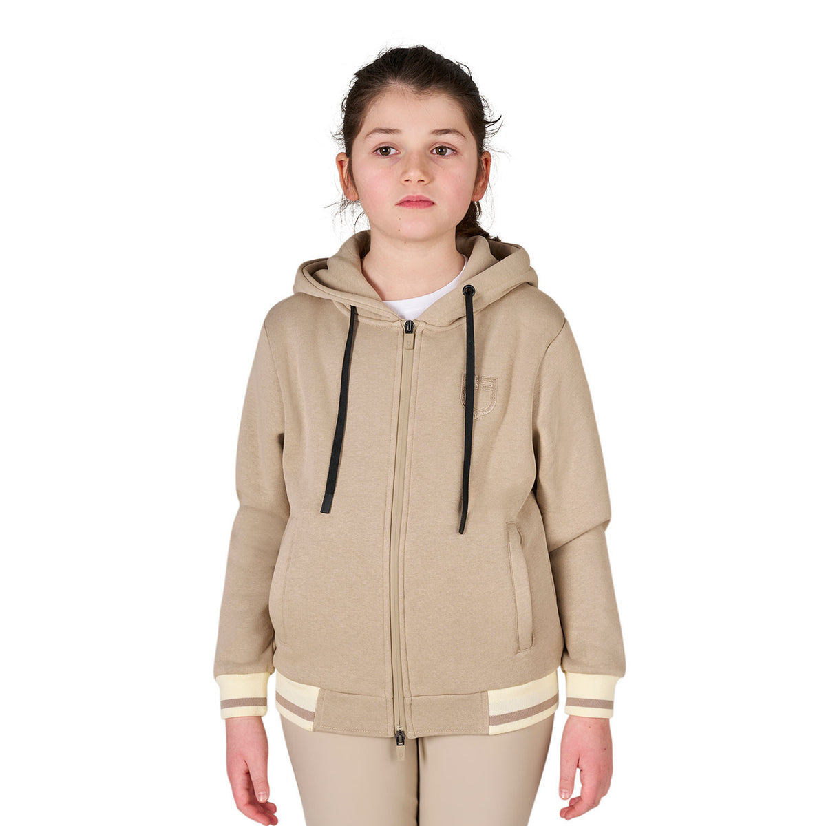 Felpa unisex bambini con cappuccio e zip frontale Equestro