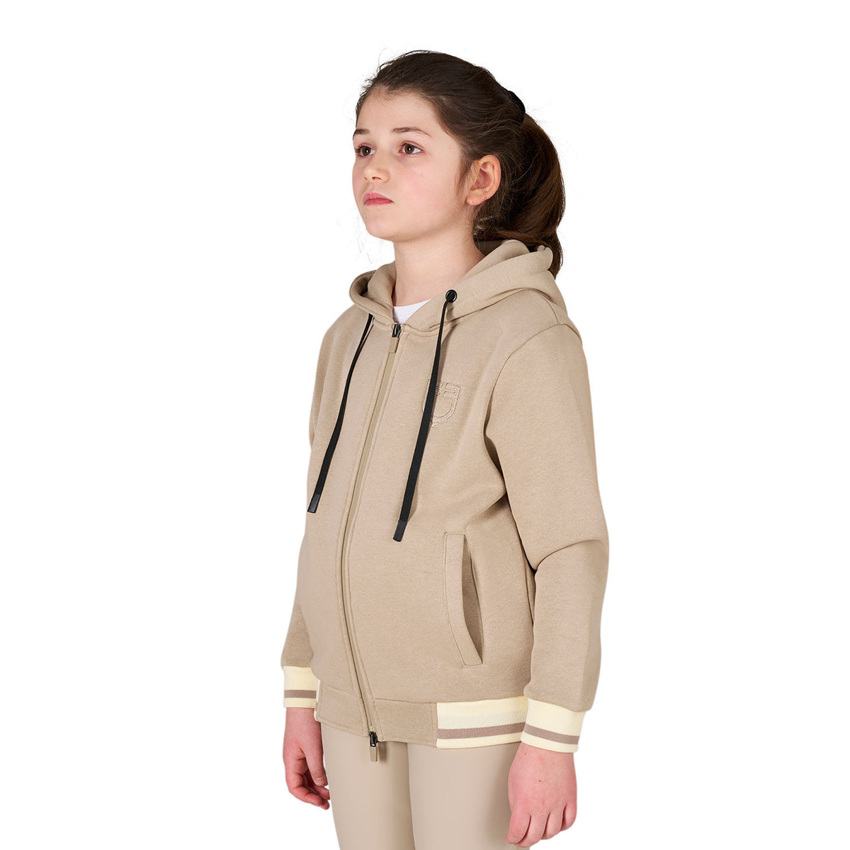 Felpa unisex bambini con cappuccio e zip frontale Equestro