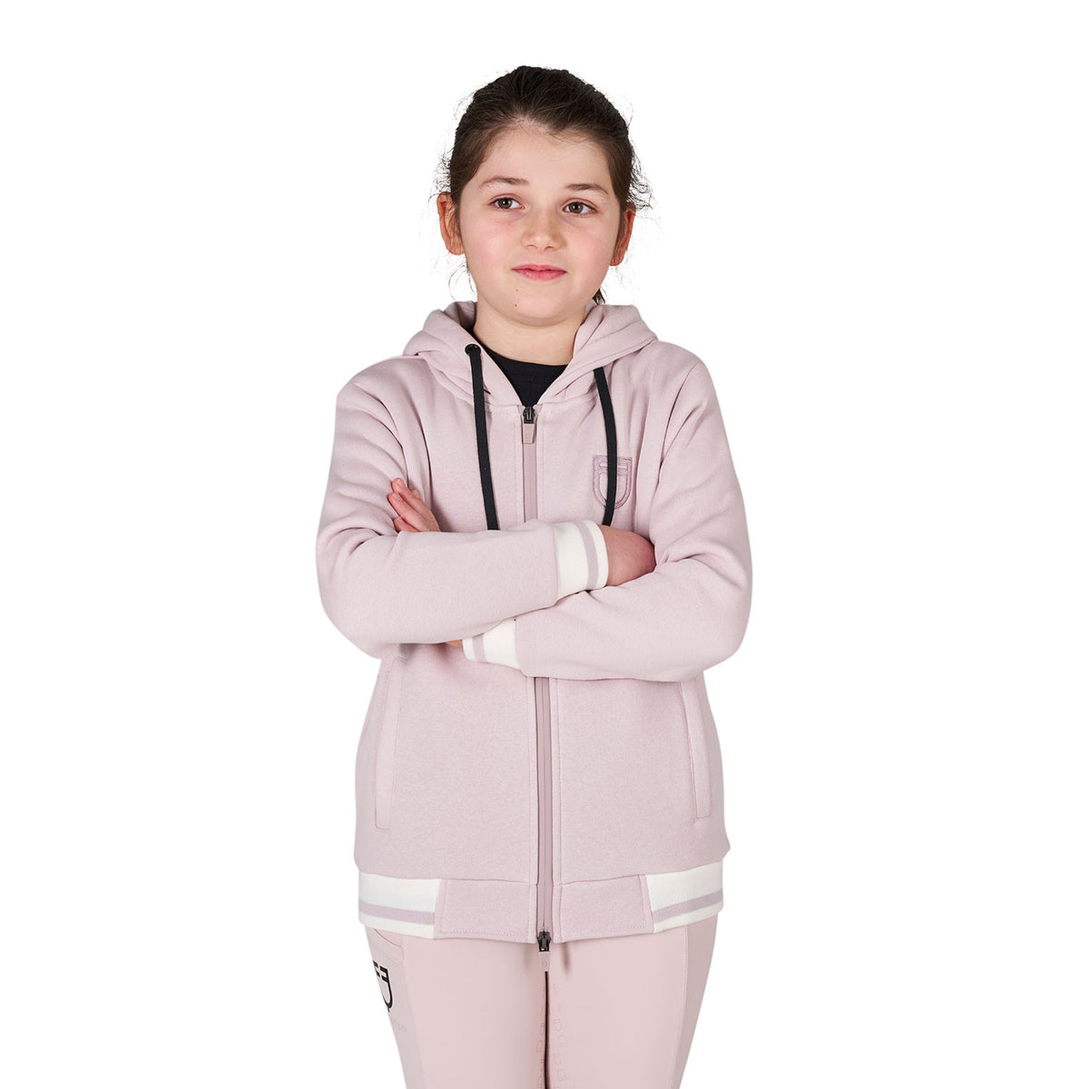Felpa unisex bambini con cappuccio e zip frontale Equestro