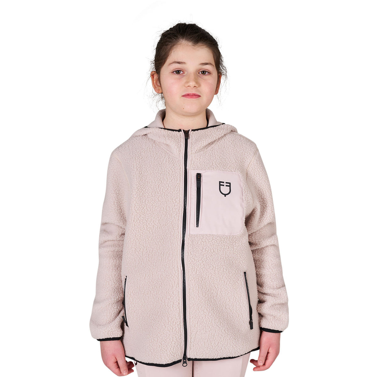 Felpa-giacca da bambina teddy Equestro