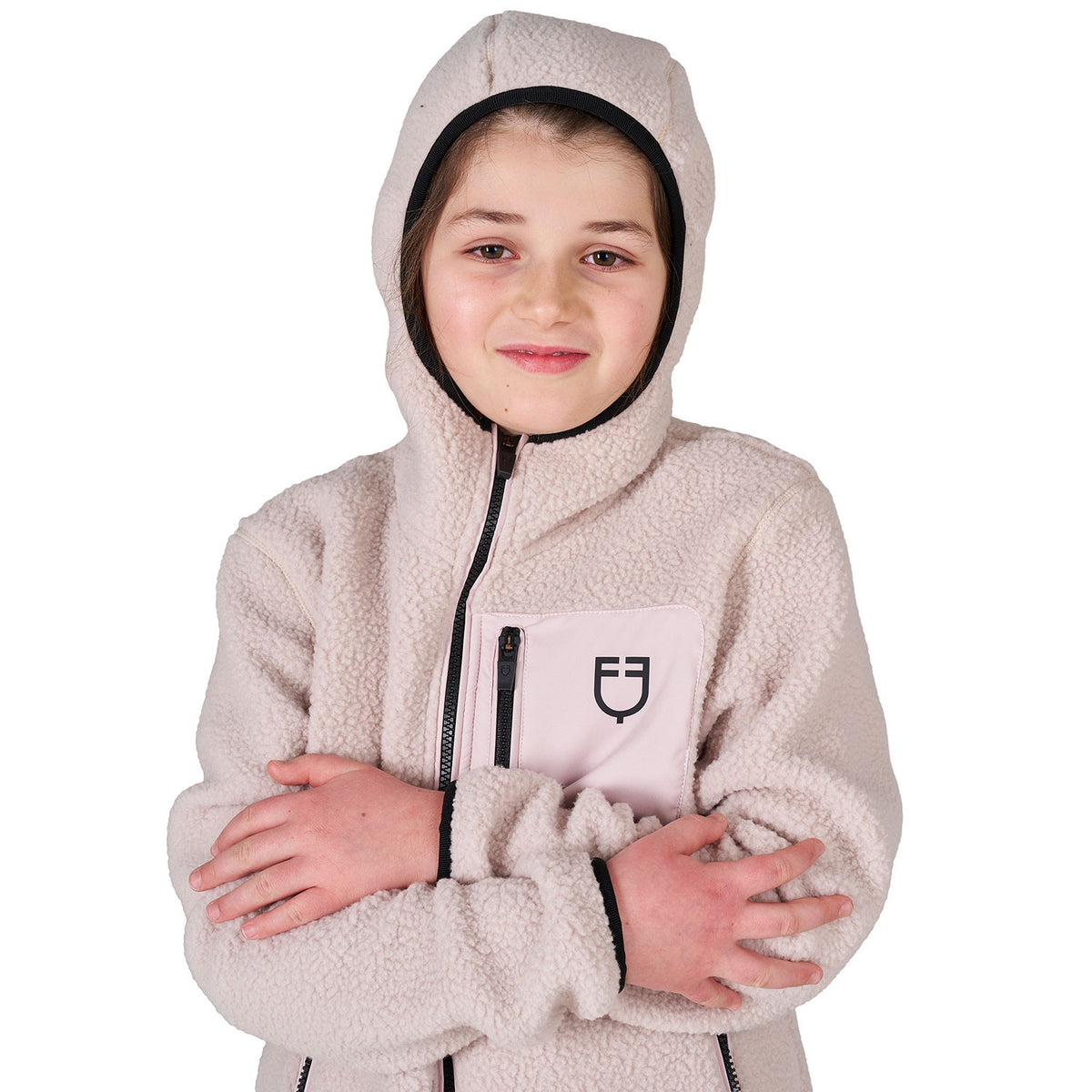 Felpa-giacca da bambina teddy Equestro