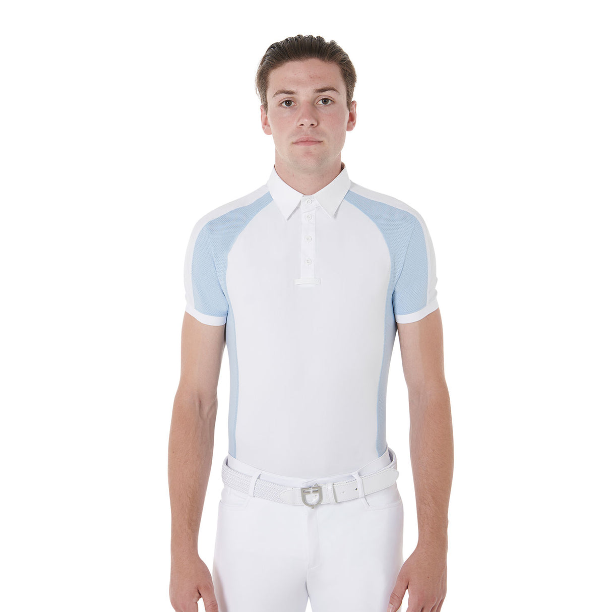 Polo uomo da concorso slim fit quattro bottoni Equestro