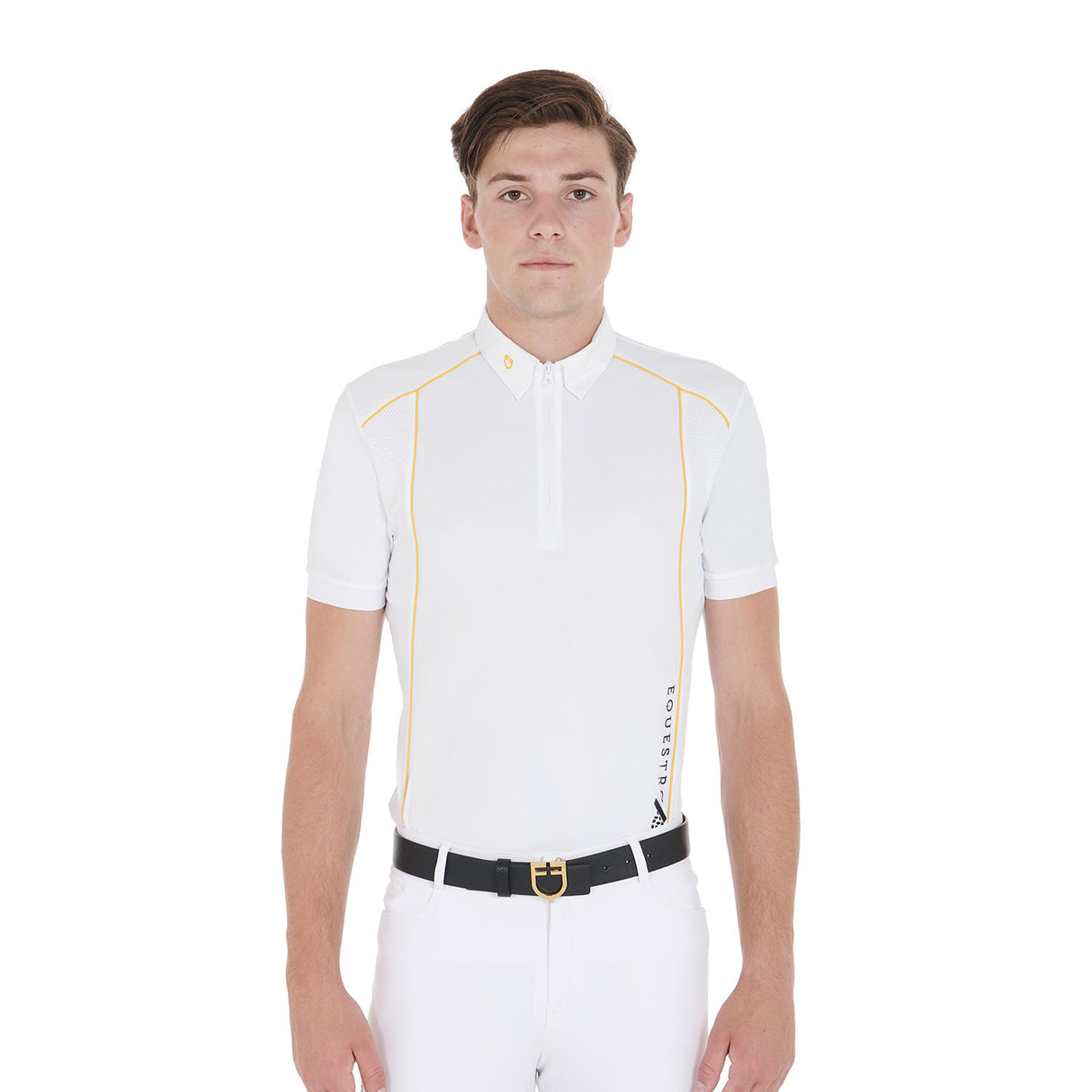 Polo uomo slim fit tessuto tecnico con piping Equestro