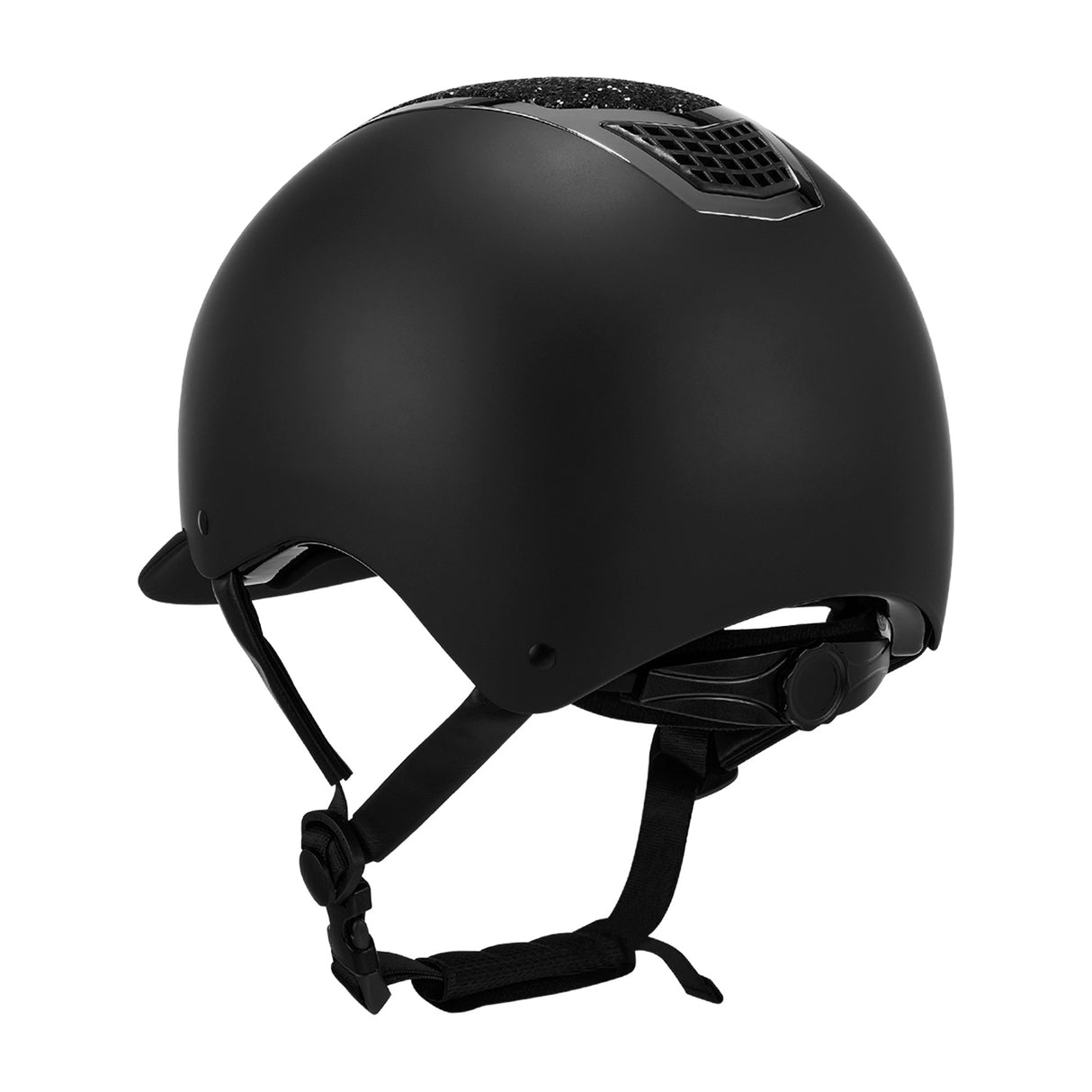 Cap modello Eclipse Stone Mat con brillantini nero e argento Equestro
