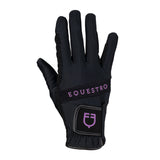 Guanti Equestro in tessuto tecnico con logo multicolor