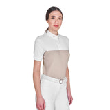 Polo donna slim fit tessuto tecnico e mesh Equestro