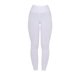 Leggings donna slip fit full Grip Equestro white/white