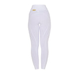Leggings donna slip fit full Grip Equestro white/white