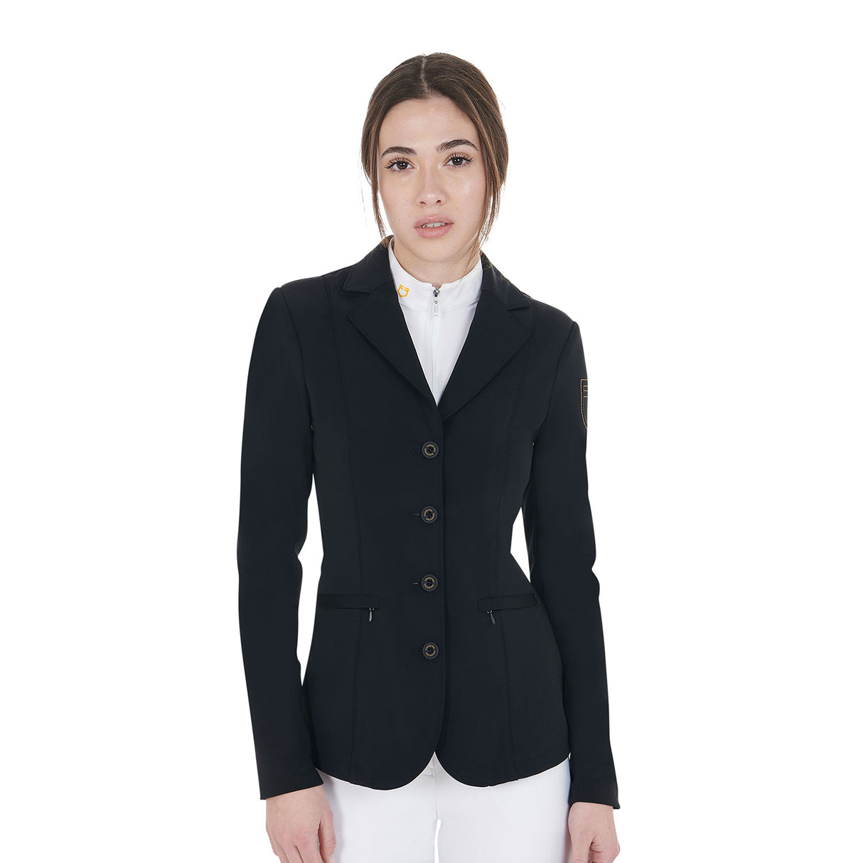 Giacca donna da concorso con logo ricamato a contrasto Equestro