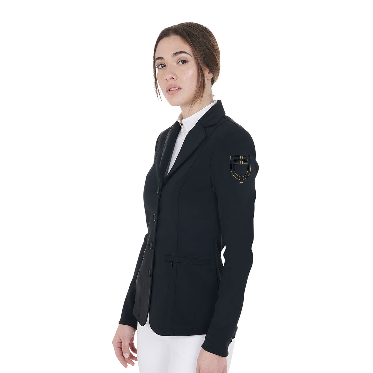 Giacca donna da concorso con logo ricamato a contrasto Equestro
