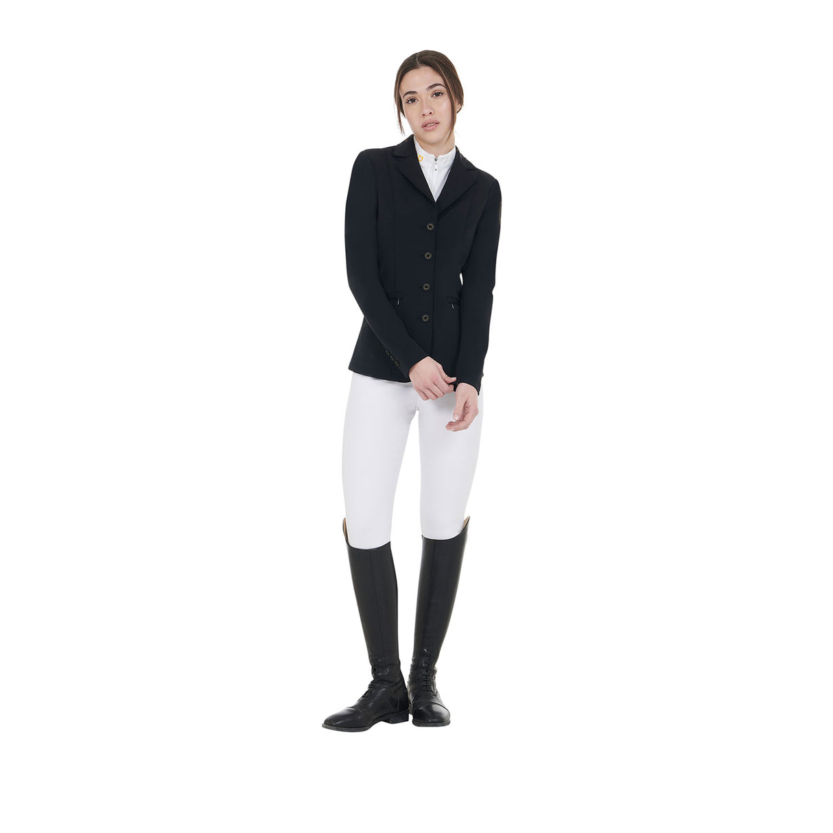 Giacca donna da concorso con logo ricamato a contrasto Equestro