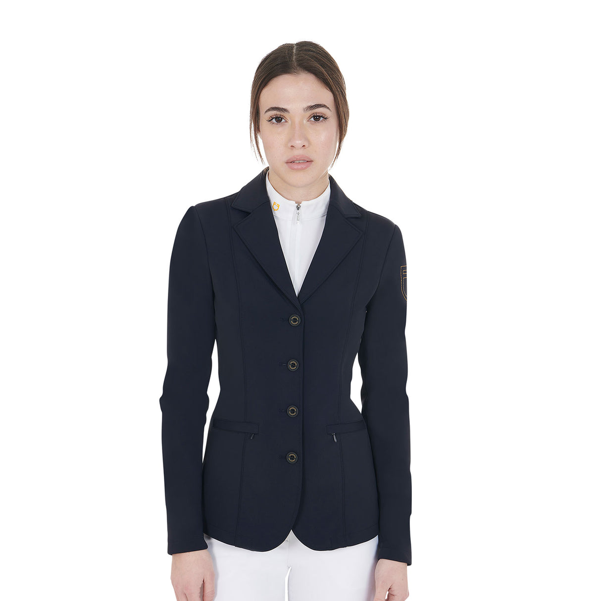 Giacca donna da concorso con logo ricamato a contrasto Equestro