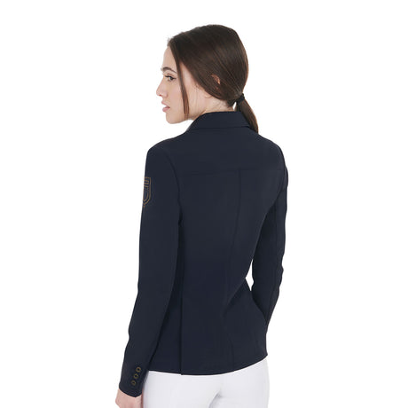 Giacca donna da concorso con logo ricamato a contrasto Equestro