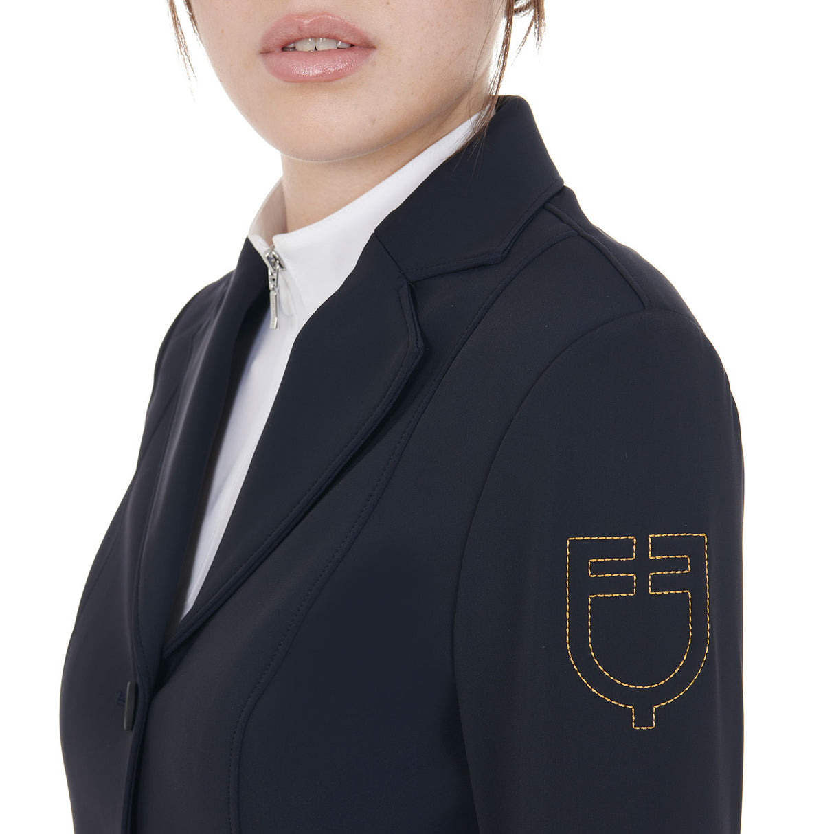 Giacca donna da concorso con logo ricamato a contrasto Equestro