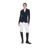 Giacca donna da concorso con logo ricamato a contrasto Equestro