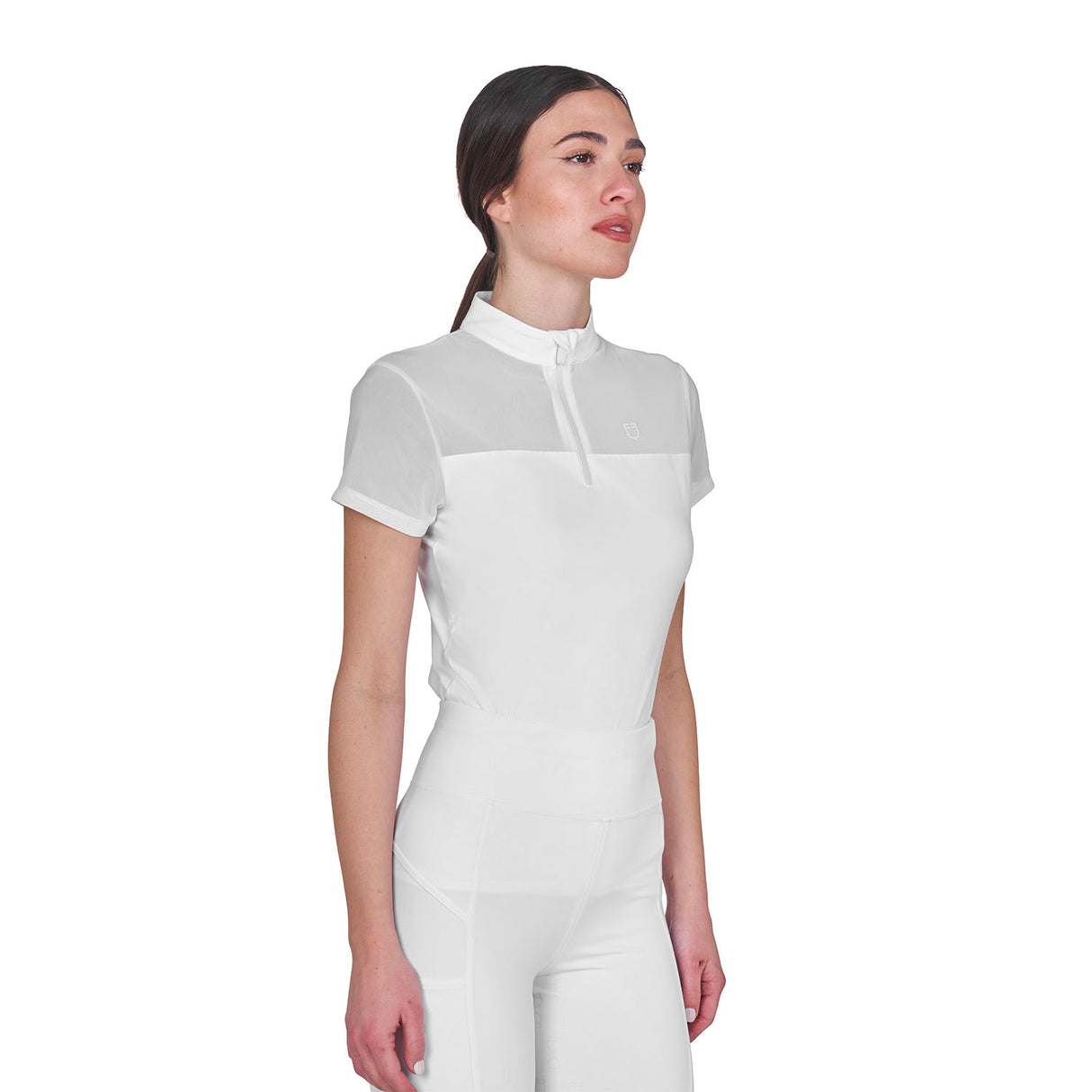 Polo donna da allenamento in mesh Equestro