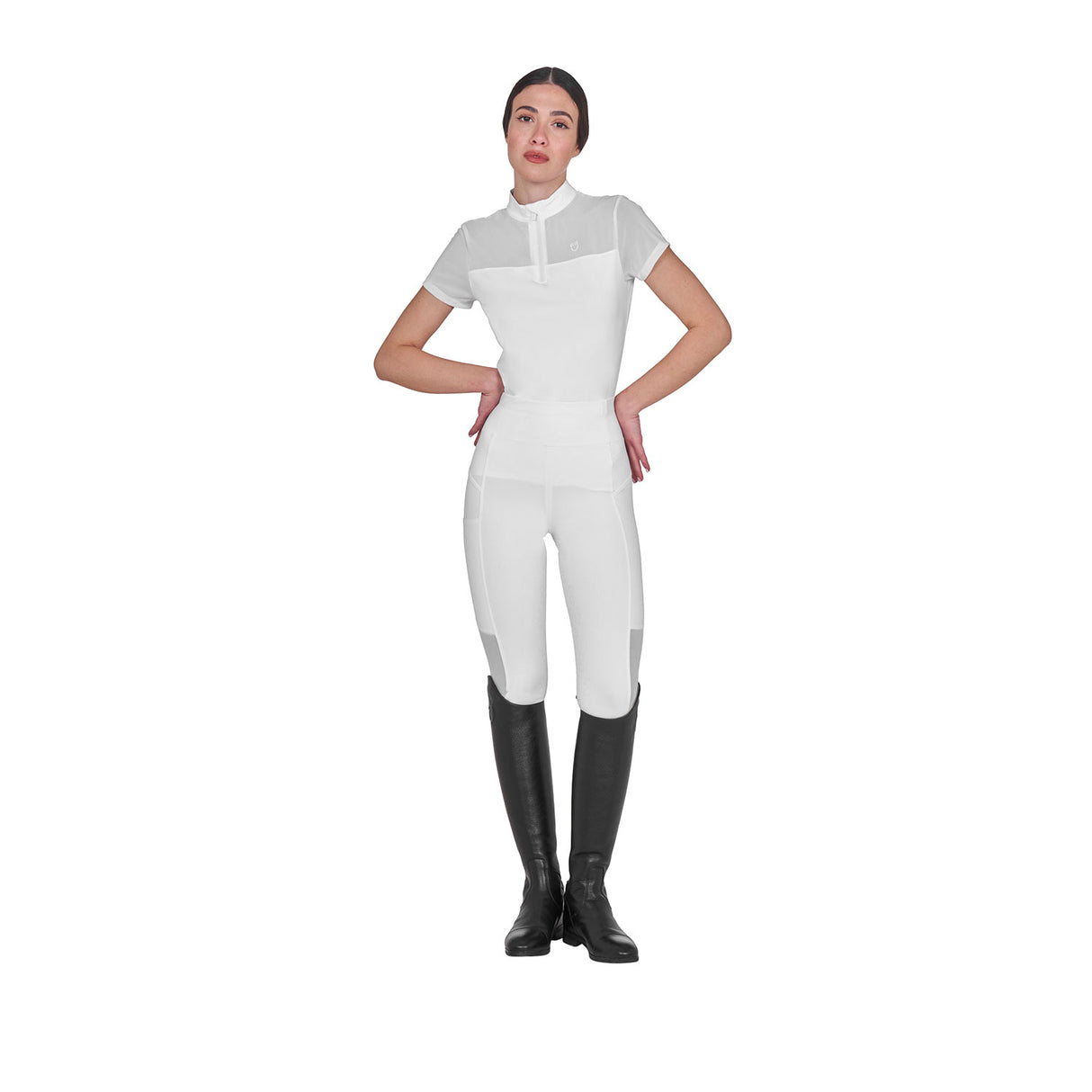 Polo donna da allenamento in mesh Equestro