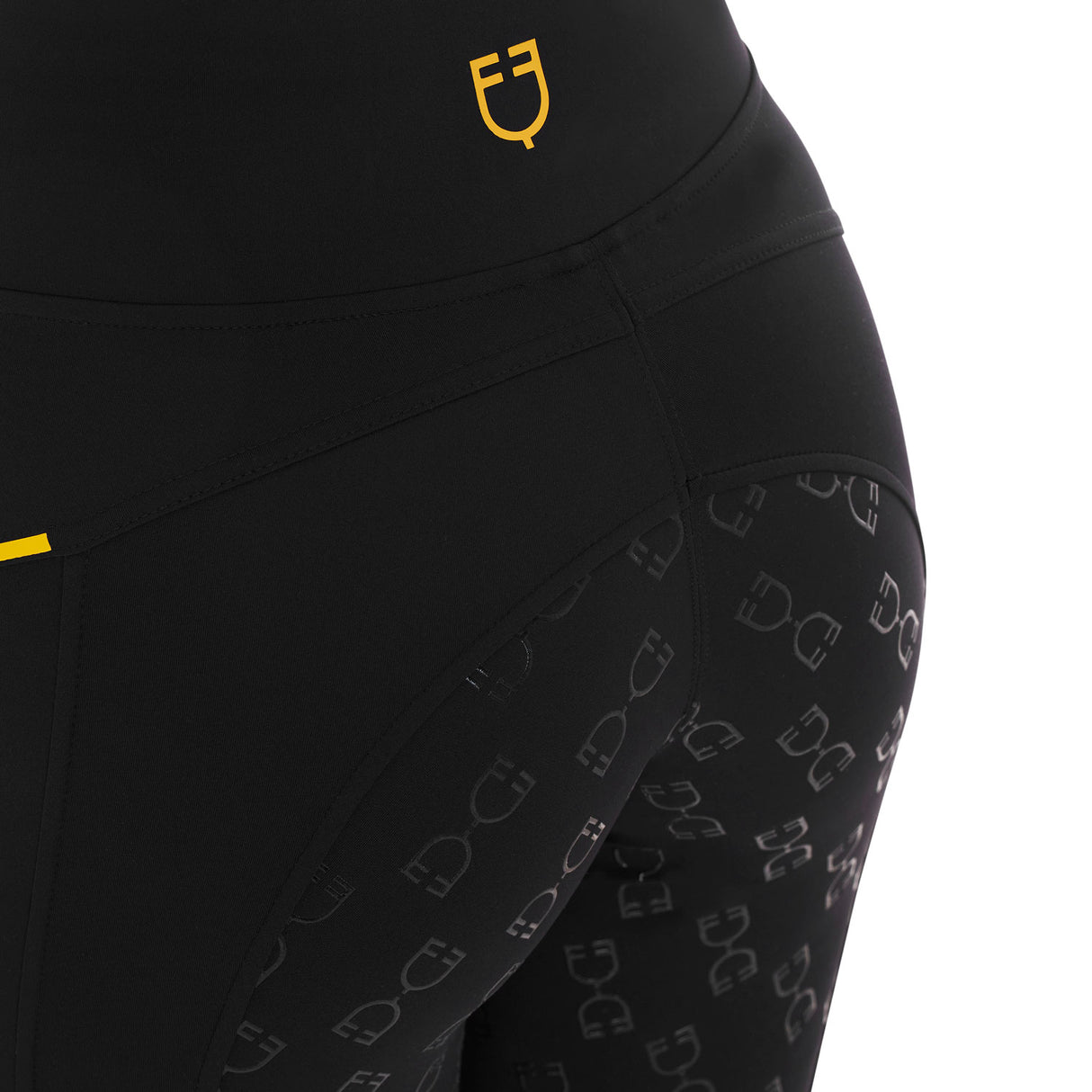 Leggings da donna full grip con inserti in tessuto microtraforato Equestro nero