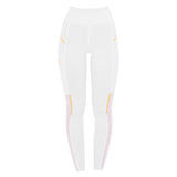 Leggings da donna full grip con inserti in tessuto microtraforato Equestro bianco