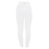 Leggings da donna full grip con inserti in tessuto microtraforato Equestro bianco