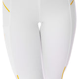 Leggings da donna full grip con inserti in tessuto microtraforato Equestro bianco