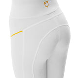 Leggings da donna full grip con inserti in tessuto microtraforato Equestro bianco