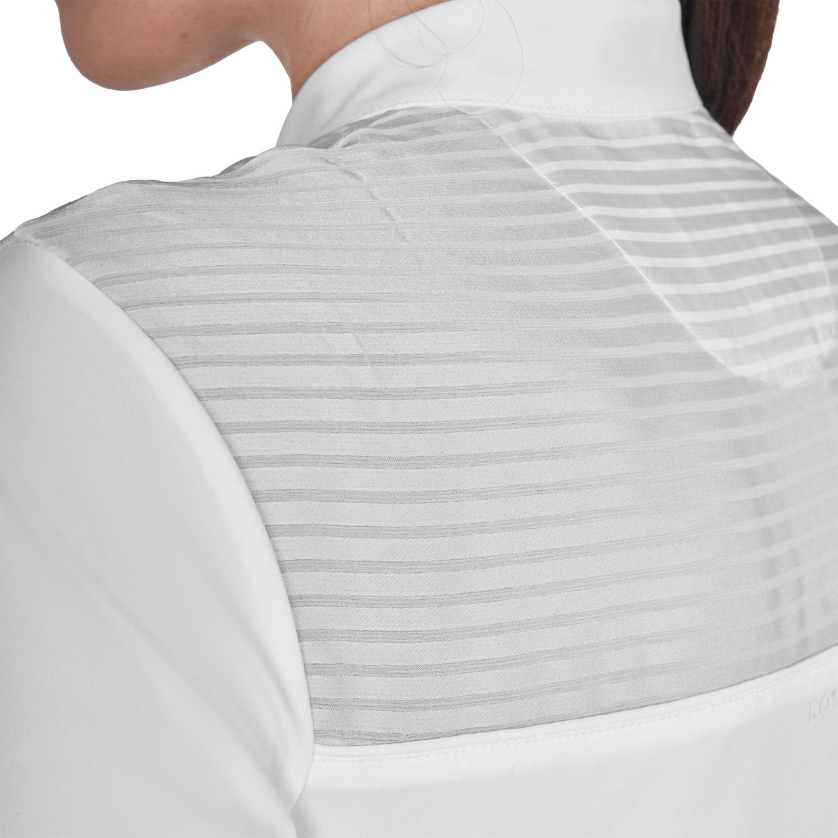 Polo concorso donna slim fit con inserti in tessuto simil seta Equestro