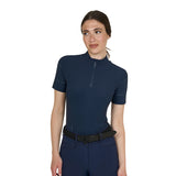 T-shirt donna da allenamento in tessuto tecnico con microfori Equestro
