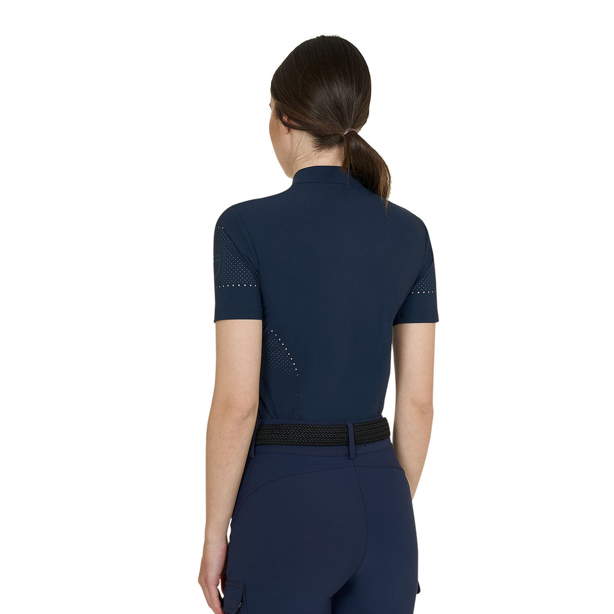 T-shirt donna da allenamento in tessuto tecnico con microfori Equestro
