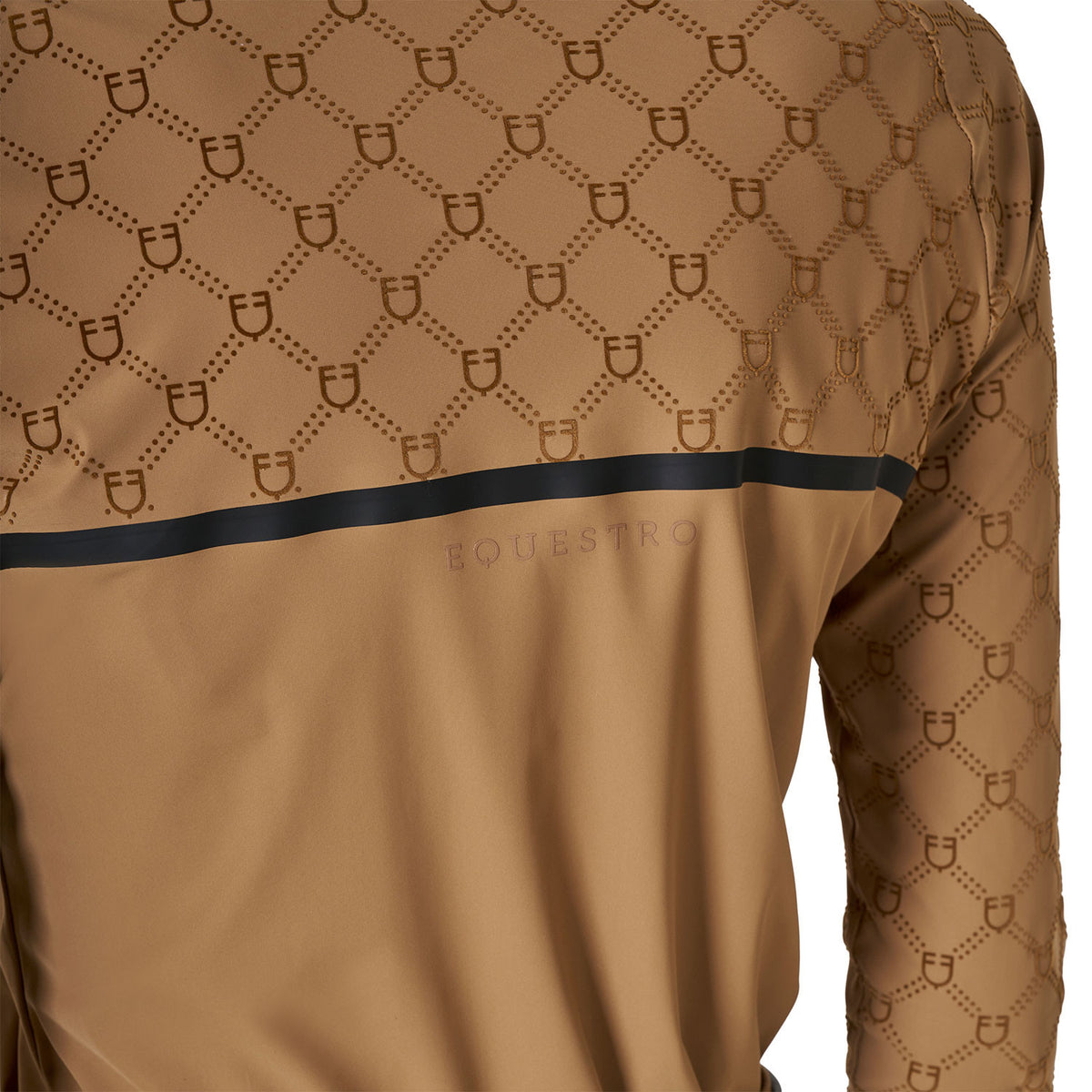 Polo allenamento donna maniche lunghe stampa monogram Equestro