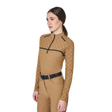 Polo allenamento donna maniche lunghe stampa monogram Equestro