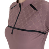 Polo allenamento donna maniche lunghe stampa monogram Equestro