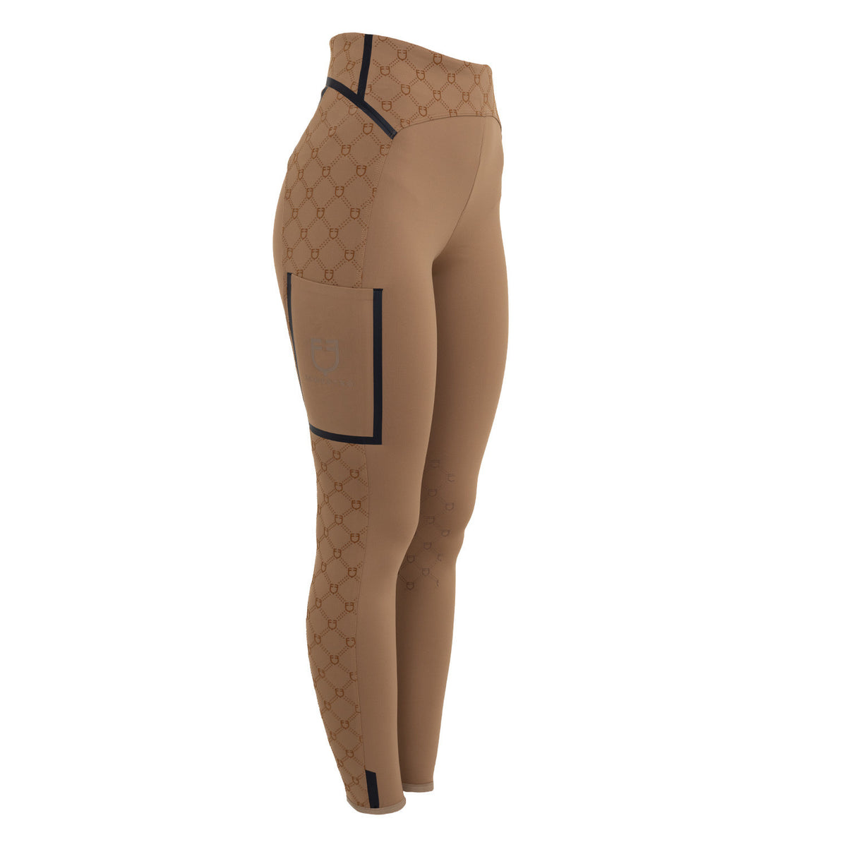 Leggings donna vita alta in tessuto tecnico monogram Equestro