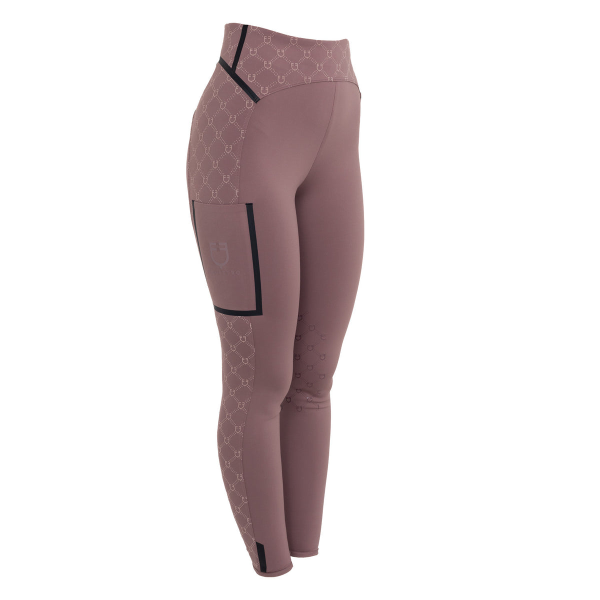 Leggings donna vita alta in tessuto tecnico monogram Equestro