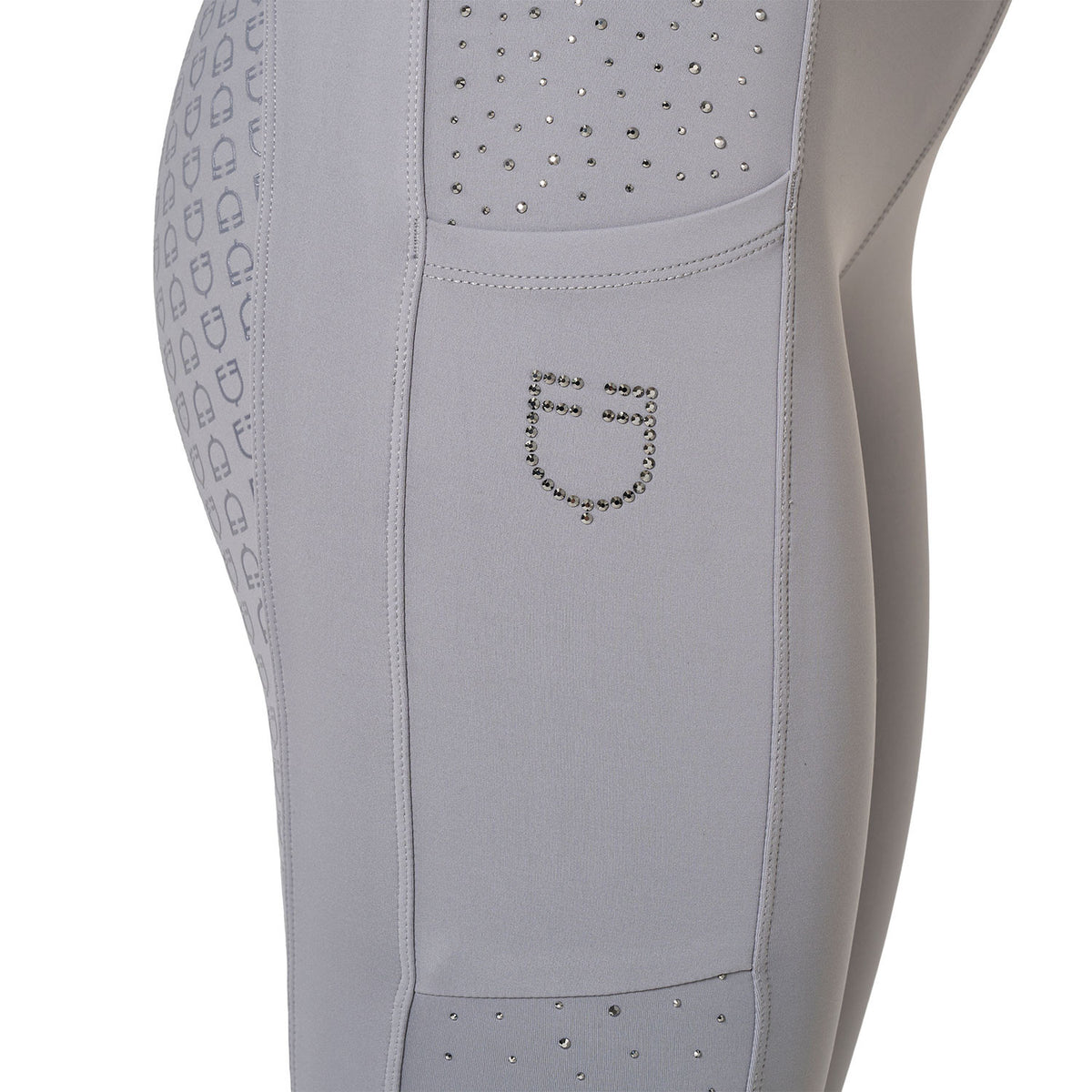 Leggings donna vita alta con passanti e strass Equestro