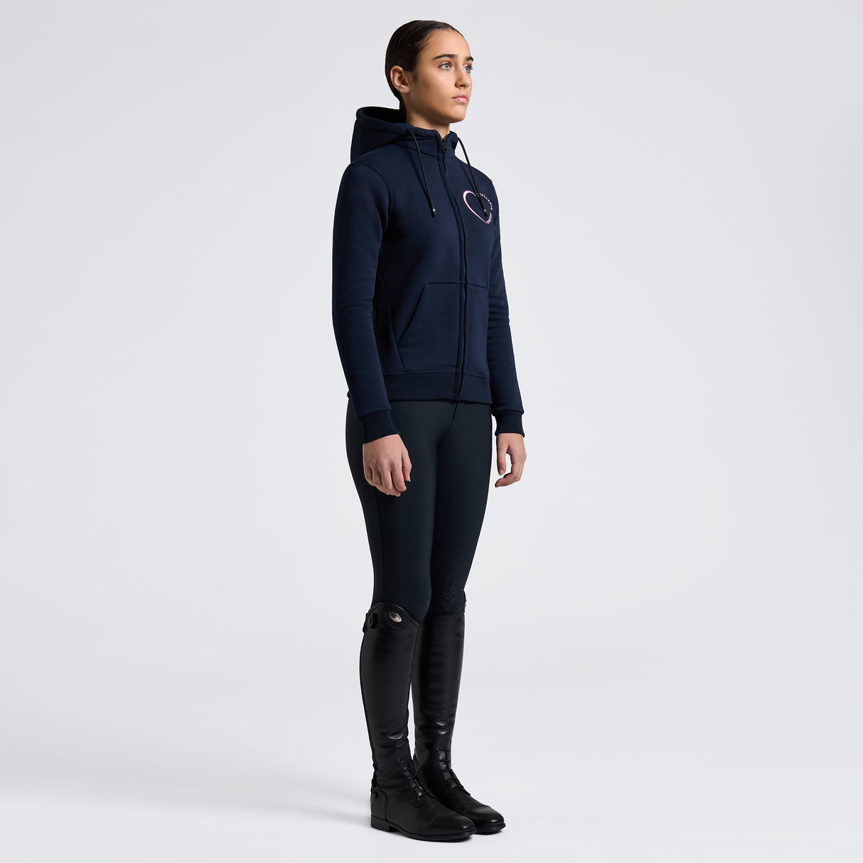 Felpa da Bambina Cavalleria Toscana in Cotone con Zip e logo con cuore