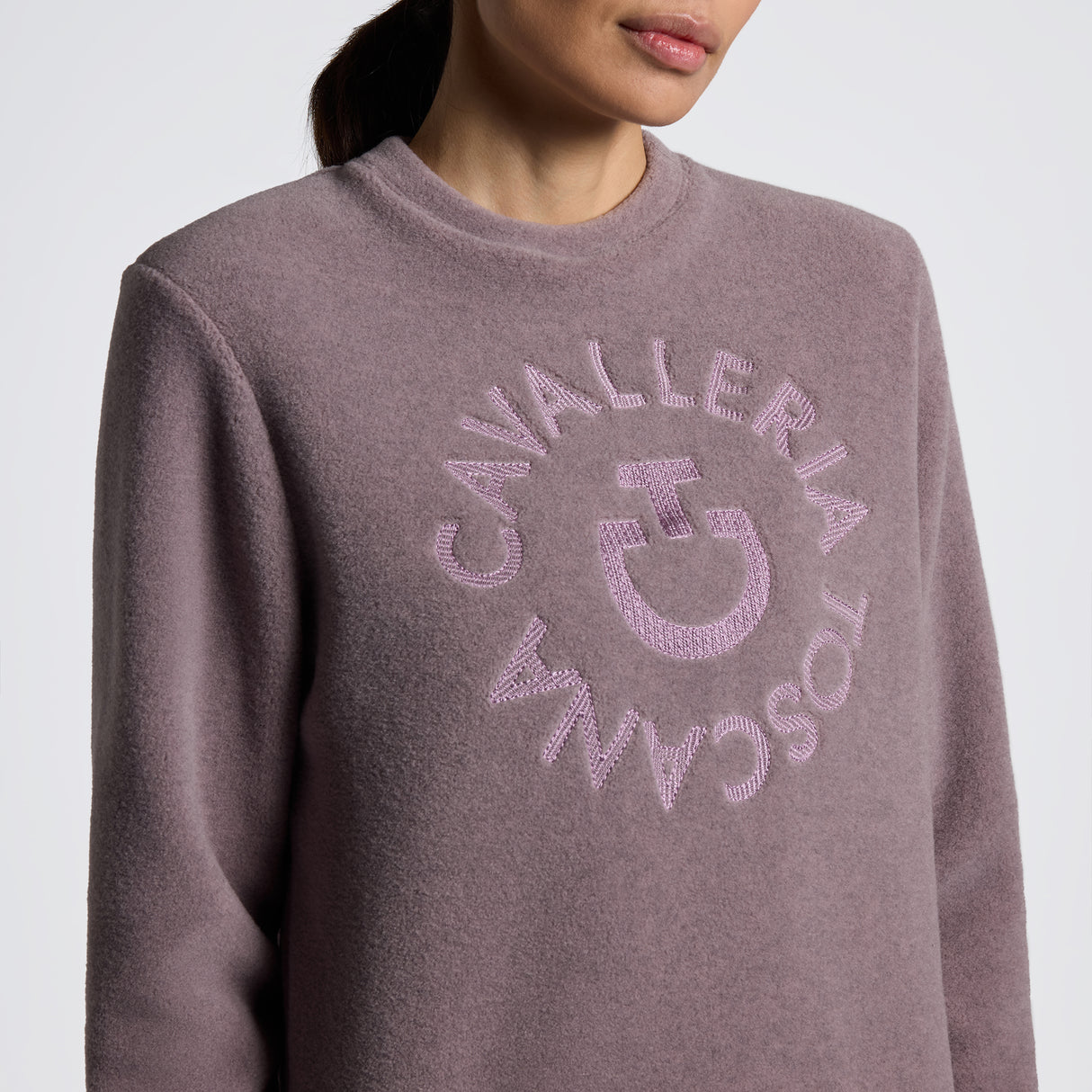 Felpa Girocollo da Donna Cavalleria Toscana in Fleece Tecnico violetto