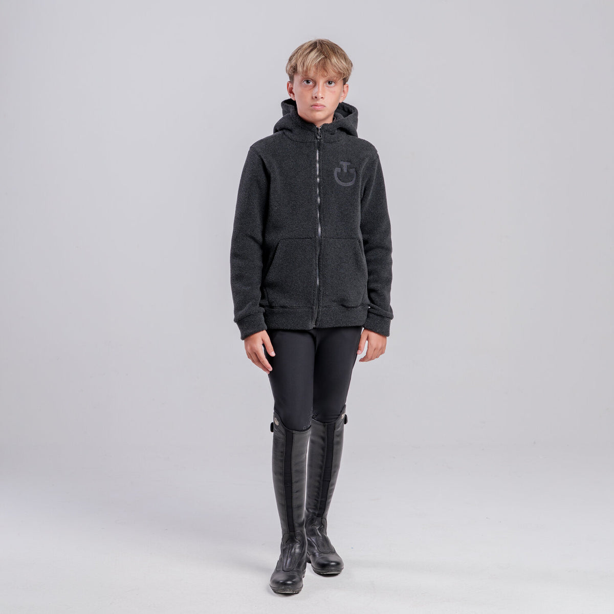 Felpa con cappuccio e zip unisex per bambini Cavalleria Toscana