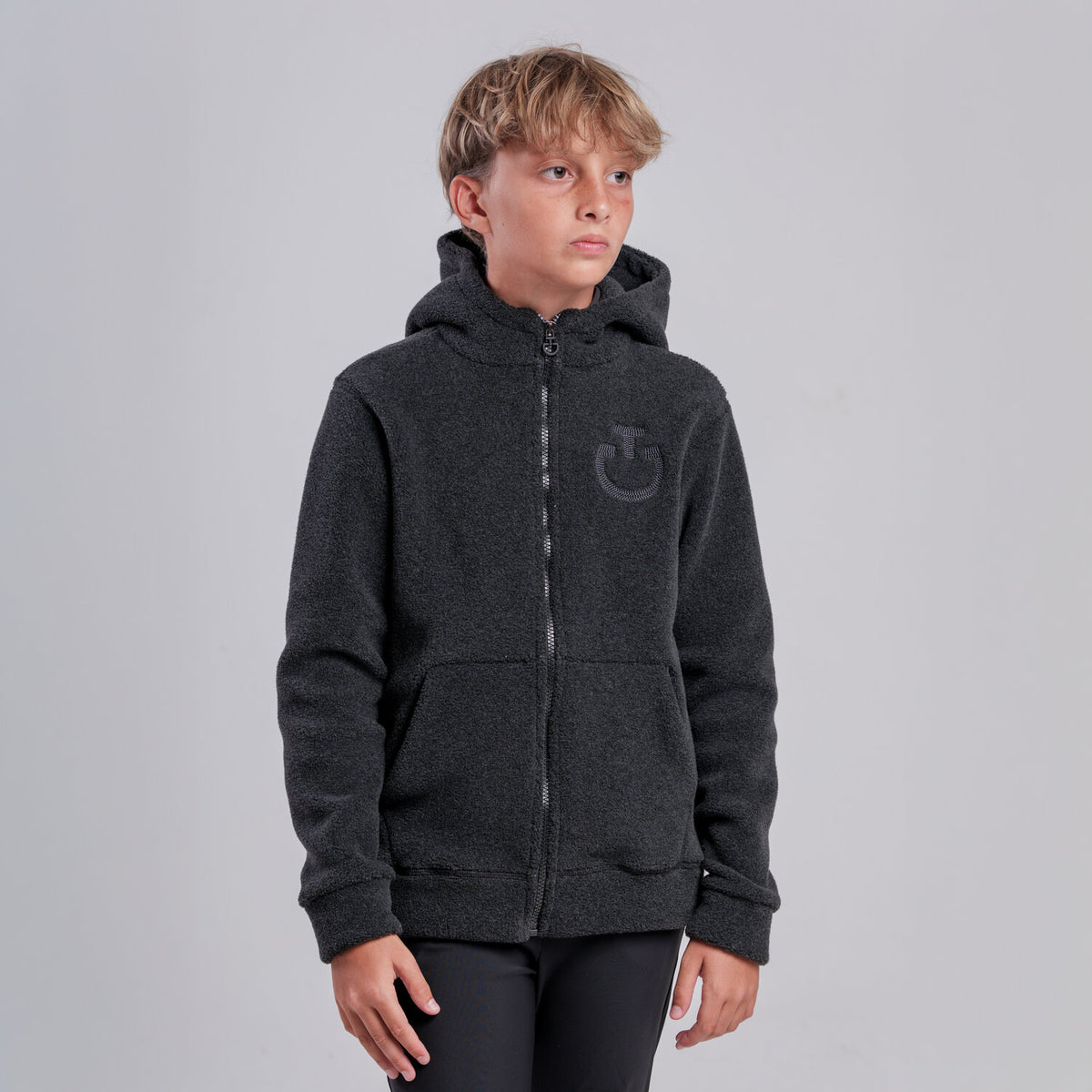 Felpa con cappuccio e zip unisex per bambini Cavalleria Toscana
