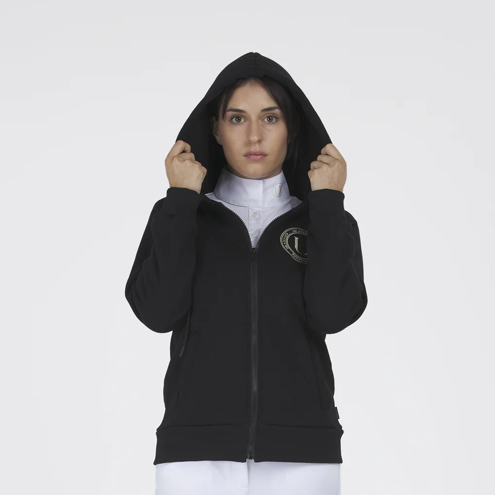 Felpa cappuccio con zip donna TOPAZ Ublack