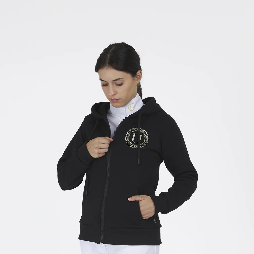Felpa cappuccio con zip donna TOPAZ Ublack