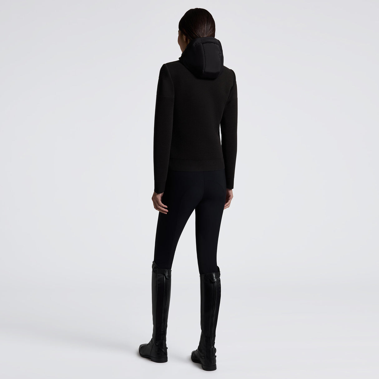 Giacca da Donna Cavalleria Toscana con Cappuccio in Nylon e Maniche in Maglia Tecnica