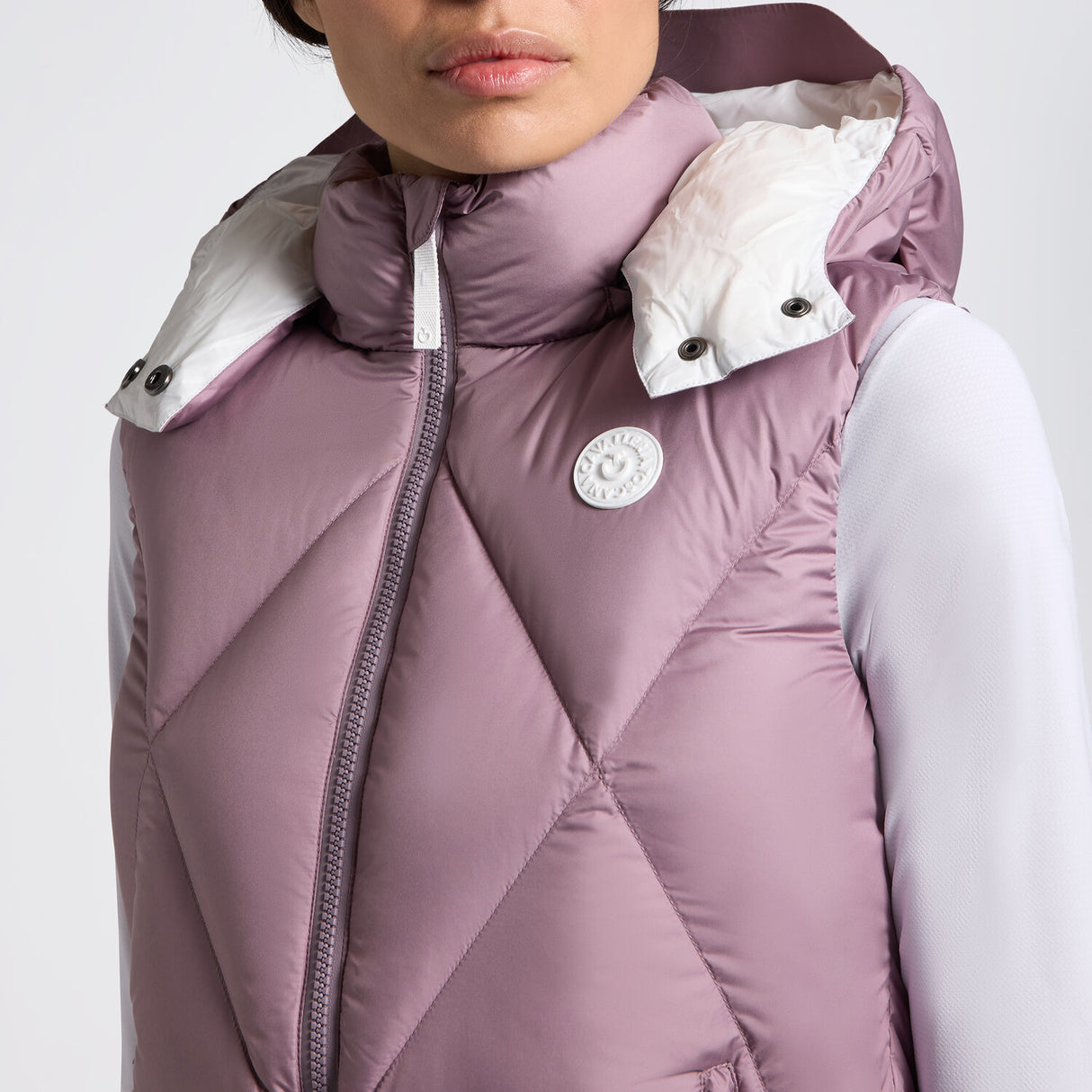 Piumino Smanicato da Donna Cavalleria Toscana in Nylon con Cappuccio