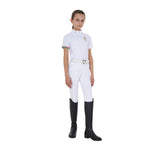Polo bambina da concorso con zip Equestro X FISE