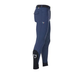 Pantaloni uomo grip ginocchio Equestro X FISE navy blazer