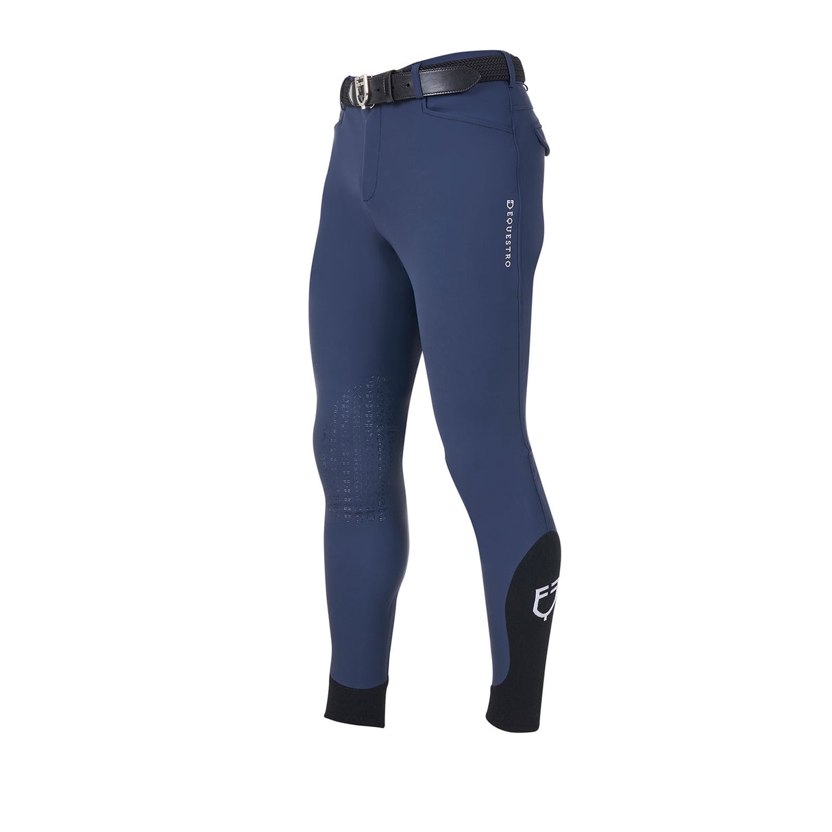 Pantaloni uomo grip ginocchio Equestro X FISE navy blazer
