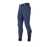 Pantaloni uomo grip ginocchio Equestro X FISE navy blazer